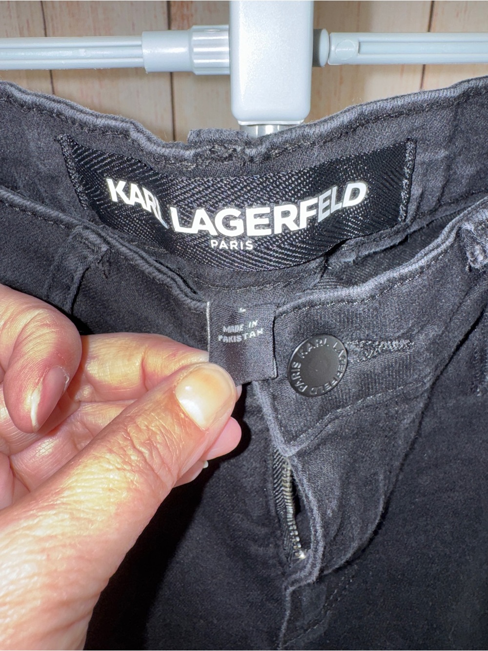Karl Lagerfeld Paris Black Side-Stripe Jeans for Women Sz 2 - Picture 3 of 5
